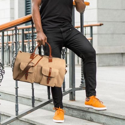 Premium Leather Travel Duffel Luggage Bag
