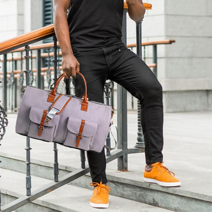 Premium Leather Travel Duffel Luggage Bag
