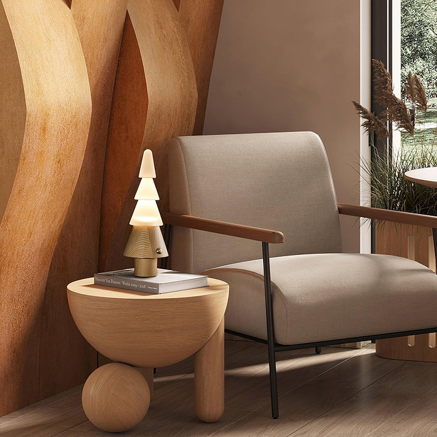 Tall Wooden Floor Lamp