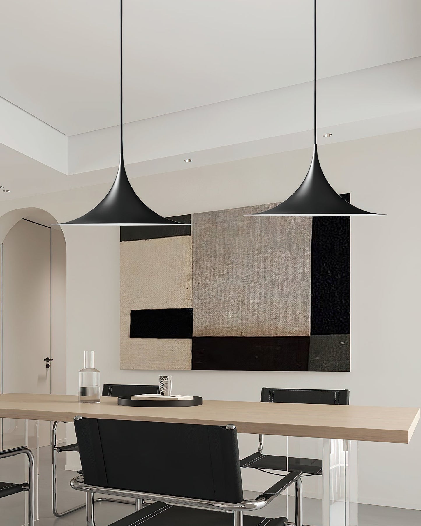 Sleek Metal Pendant Ceiling Light Fixture