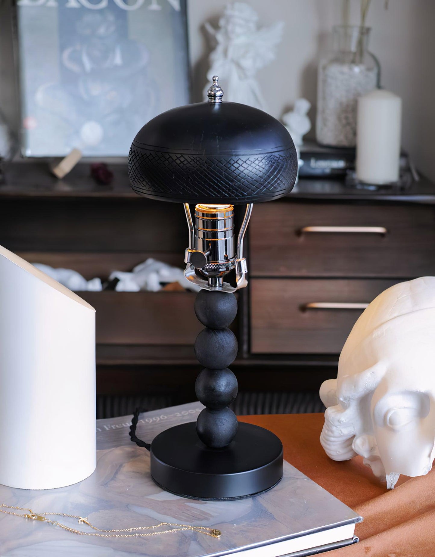 Rustic Wooden Accent Table Lamp 4.7'