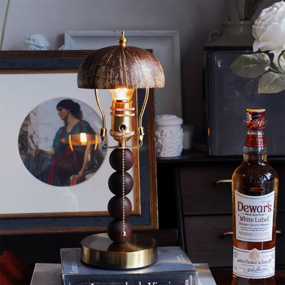 Rustic Wooden Accent Table Lamp 4.7'