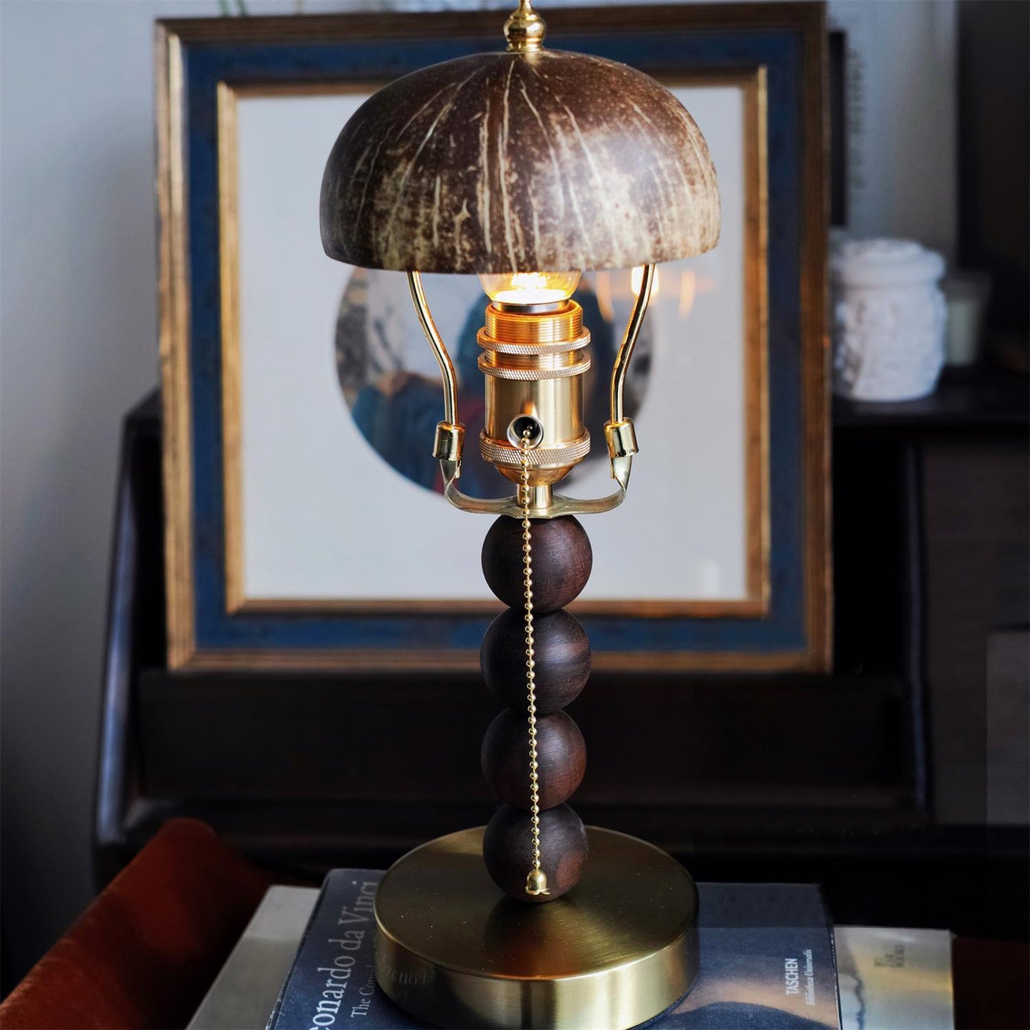 Rustic Wooden Accent Table Lamp 4.7'