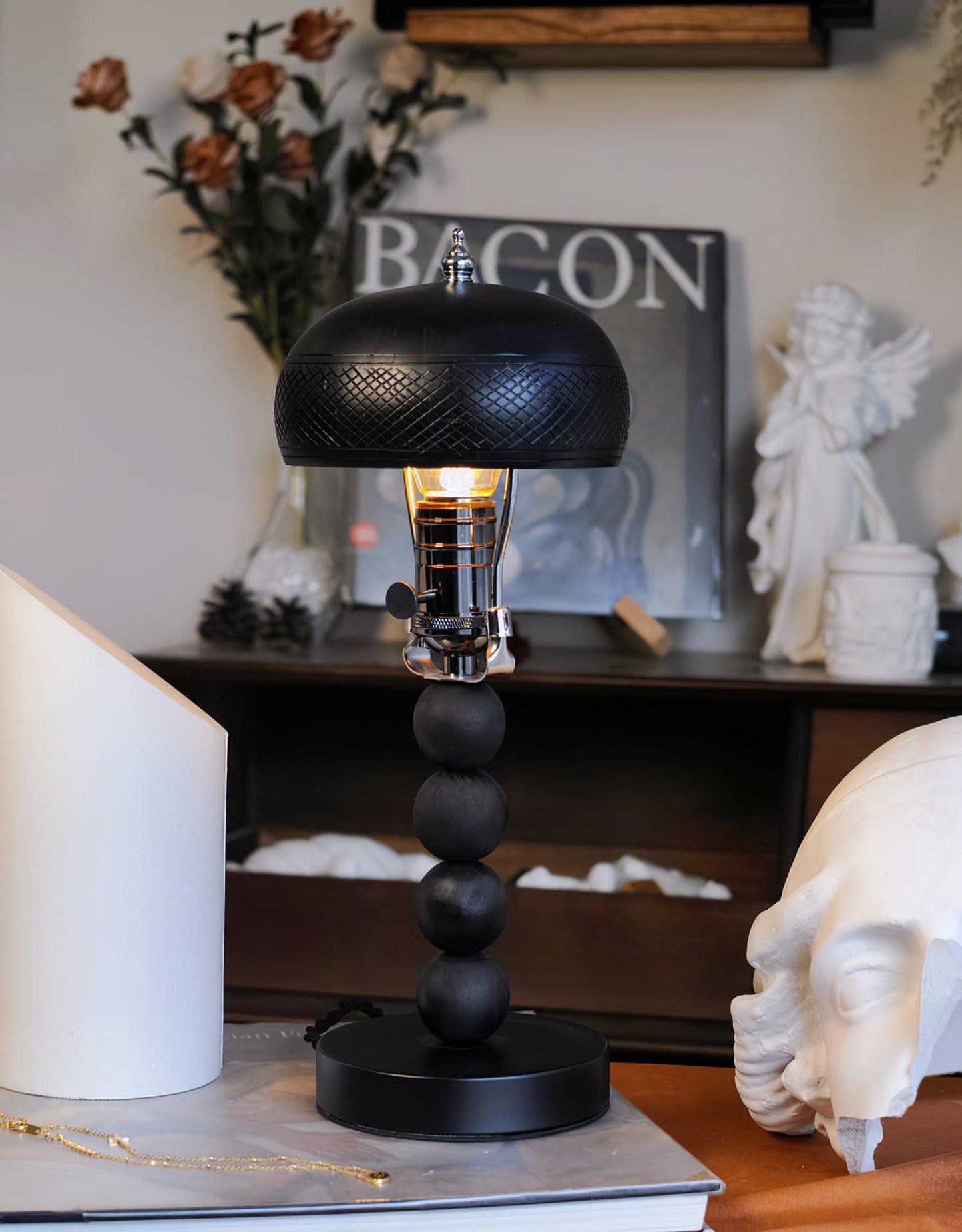 Rustic Wooden Accent Table Lamp 4.7'