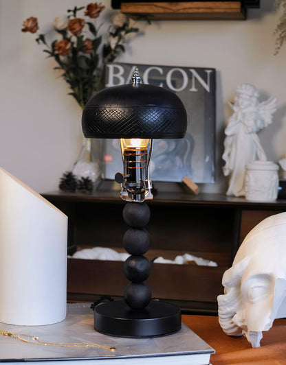 Rustic Wooden Accent Table Lamp 4.7'