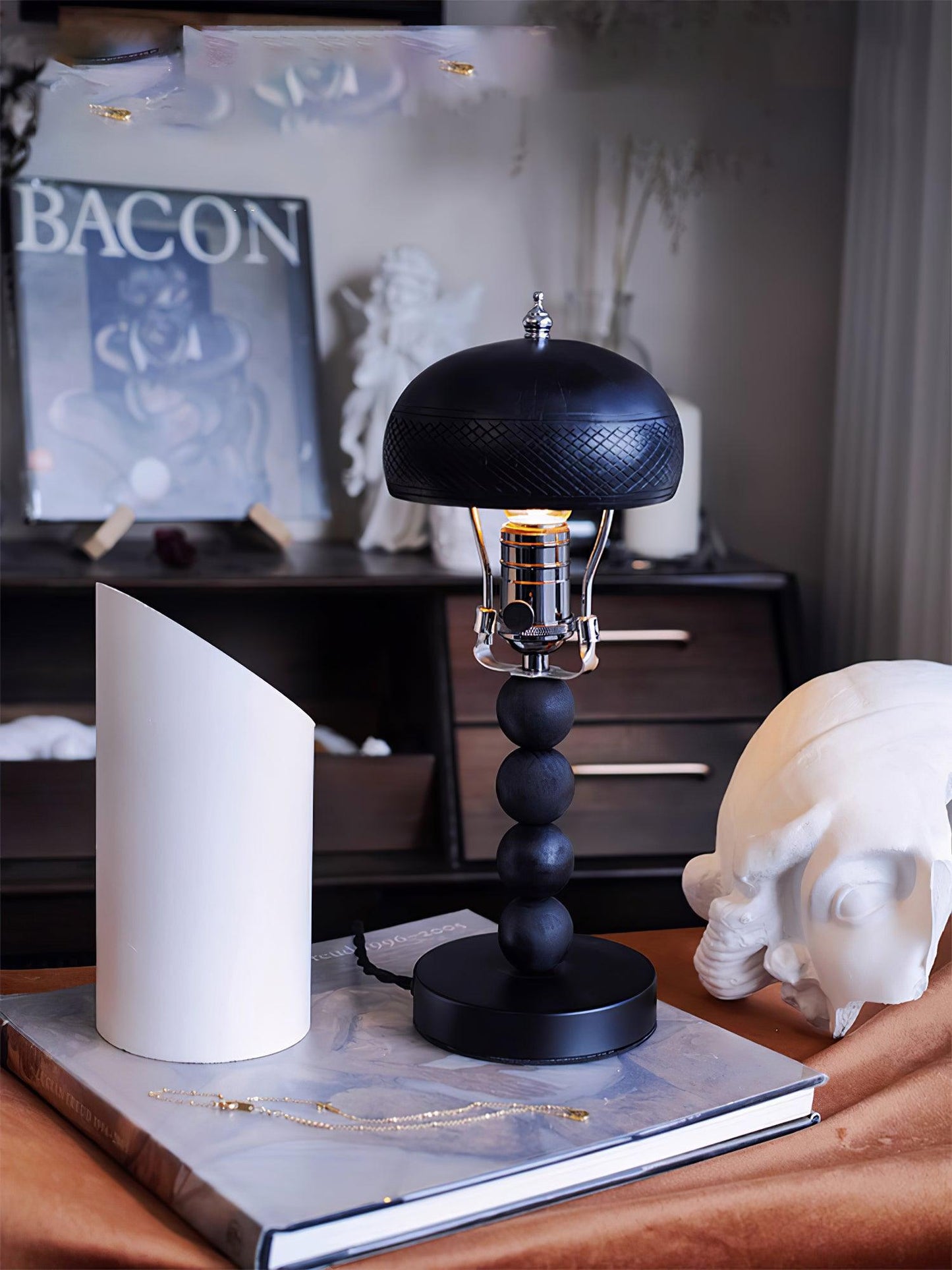 Rustic Wooden Accent Table Lamp 4.7'