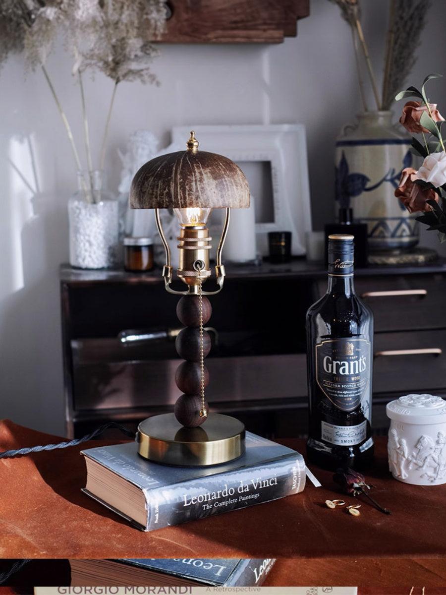 Rustic Wooden Accent Table Lamp 4.7'