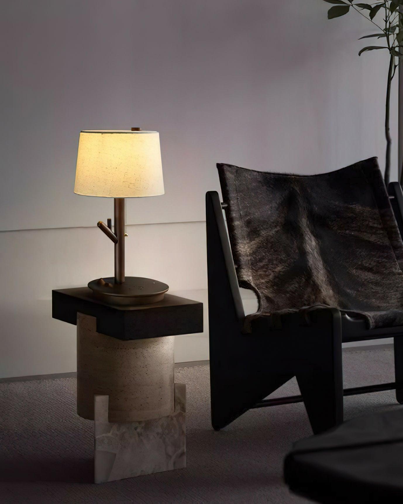Rustic Wooden Side Table Lamp