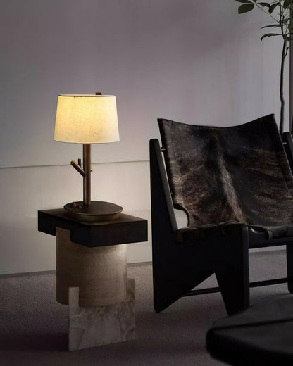 Rustic Wooden Side Table Lamp