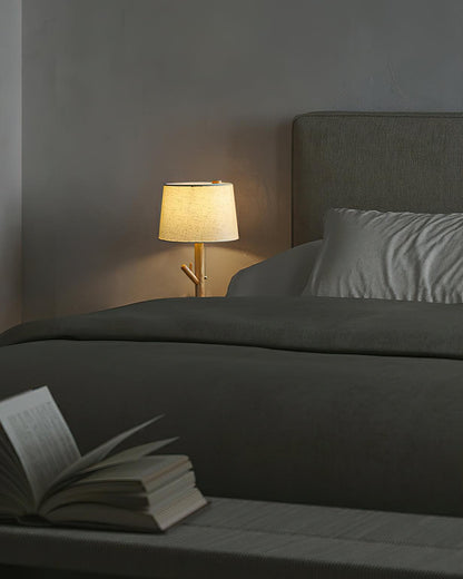Rustic Wooden Side Table Lamp