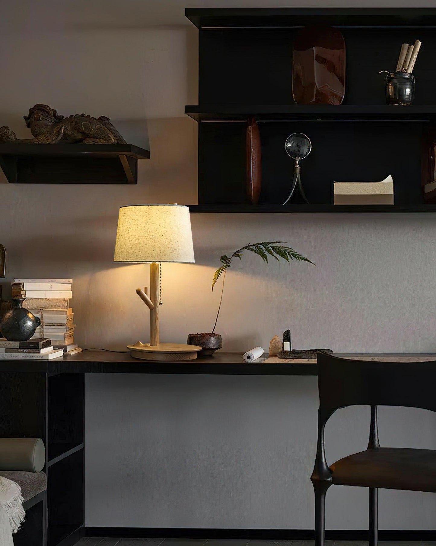 Rustic Wooden Side Table Lamp