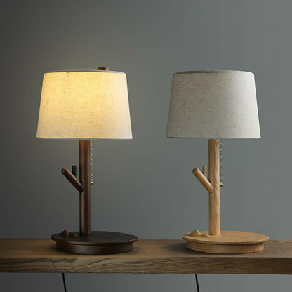 Rustic Wooden Side Table Lamp