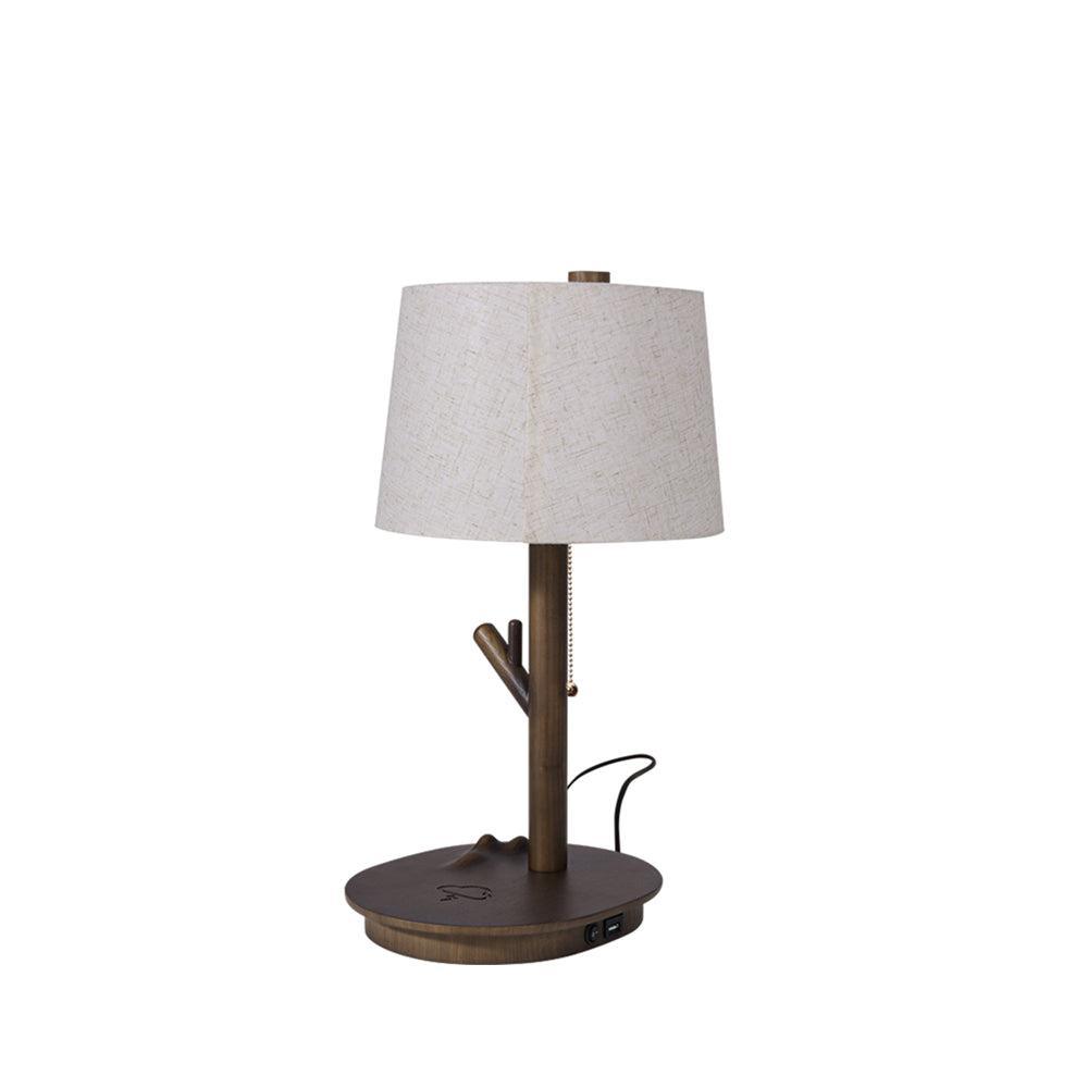 Rustic Wooden Side Table Lamp