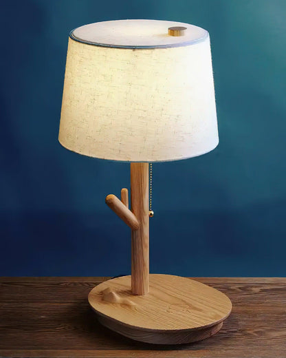 Rustic Wooden Side Table Lamp