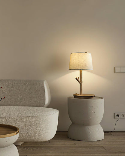 Rustic Wooden Side Table Lamp
