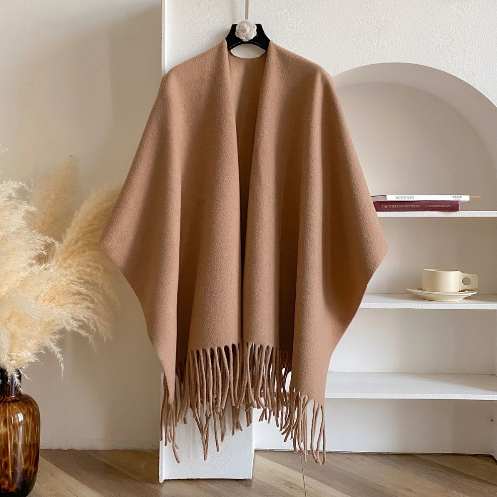 Cofik | Soft Grey Wrap Poncho Shawl - Cofik