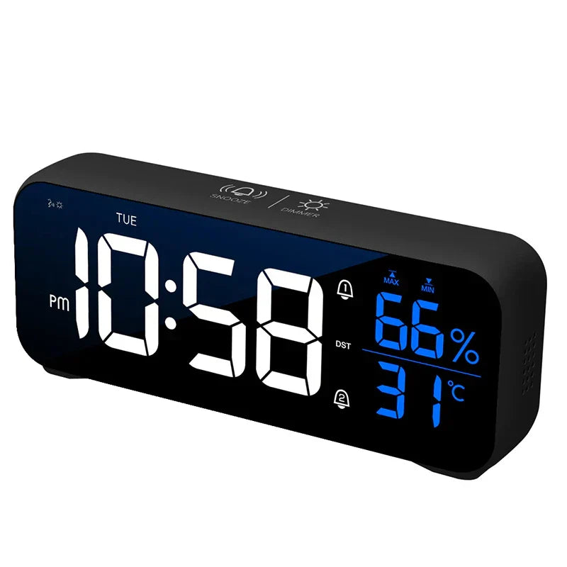 Smart LED Digital Alarm Clock with Temperature Display - Cofik