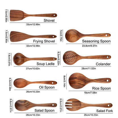Natural Wooden Kitchen Tool Set