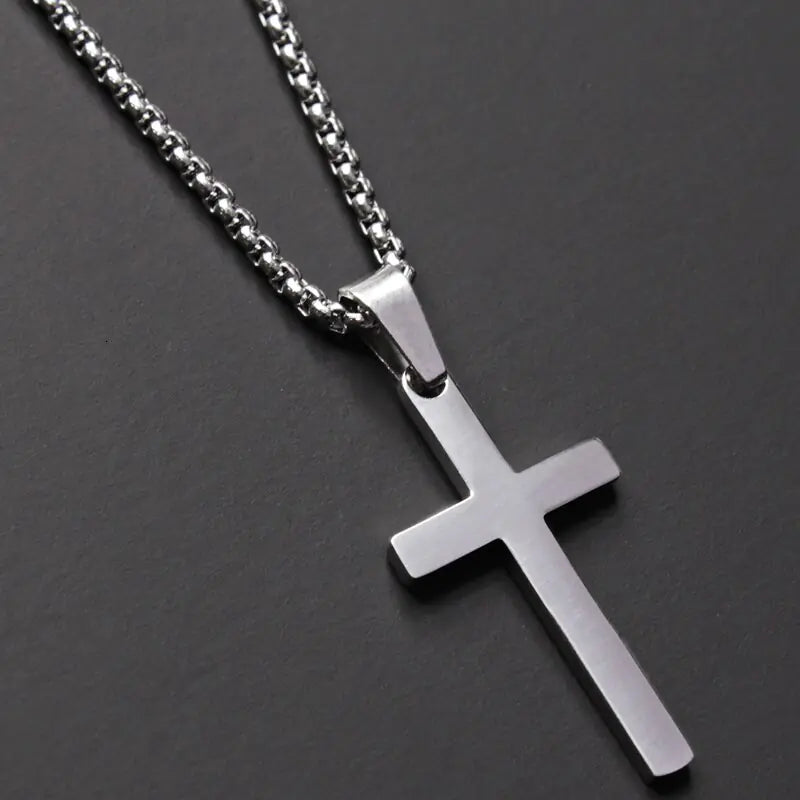 Simple Cross Chain Men's Necklace