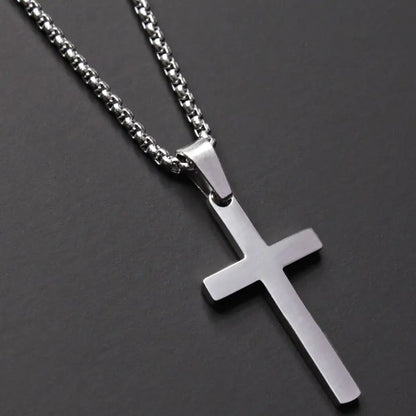 Simple Cross Chain Men's Necklace