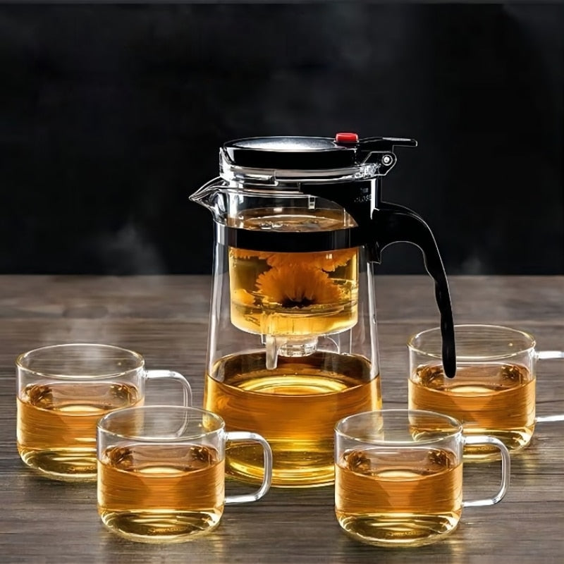 Durable Clear Glass Tea Infuser Teapot