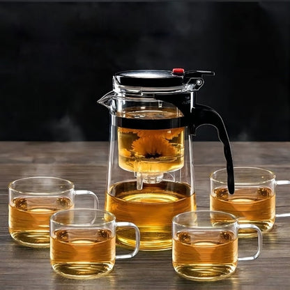 Durable Clear Glass Tea Infuser Teapot