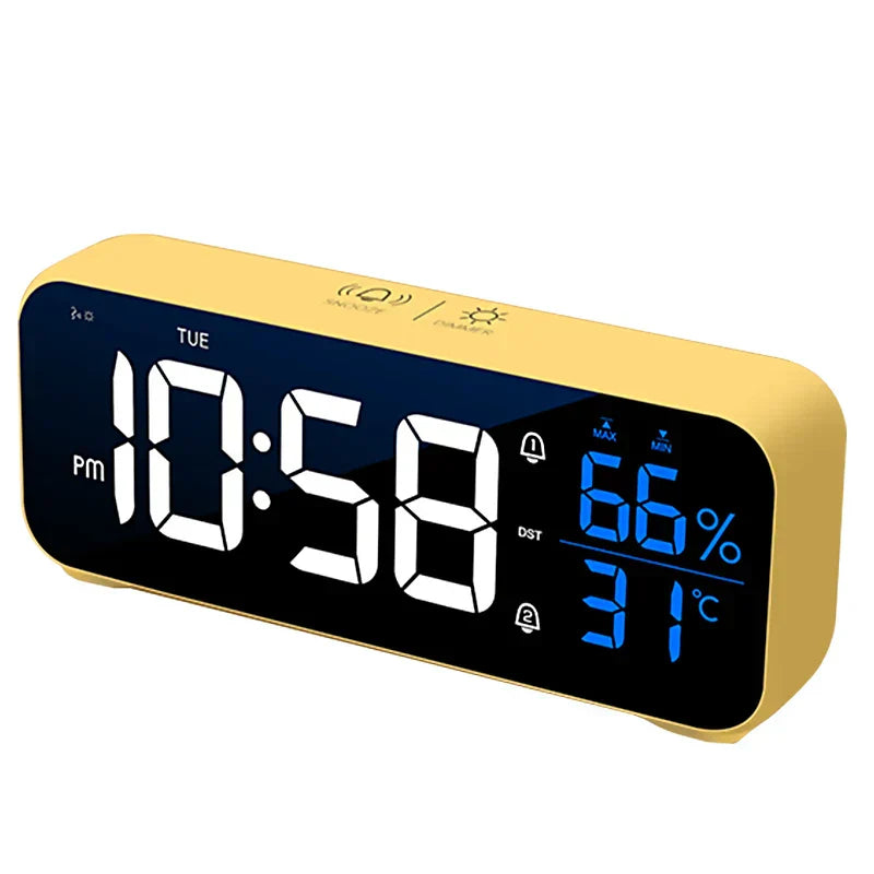 Smart LED Digital Alarm Clock with Temperature Display