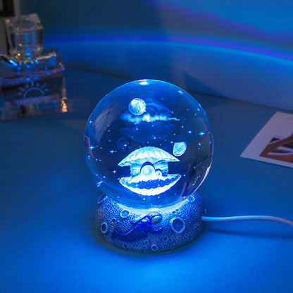 Colorful Ocean Crystal Globe Table Lamp