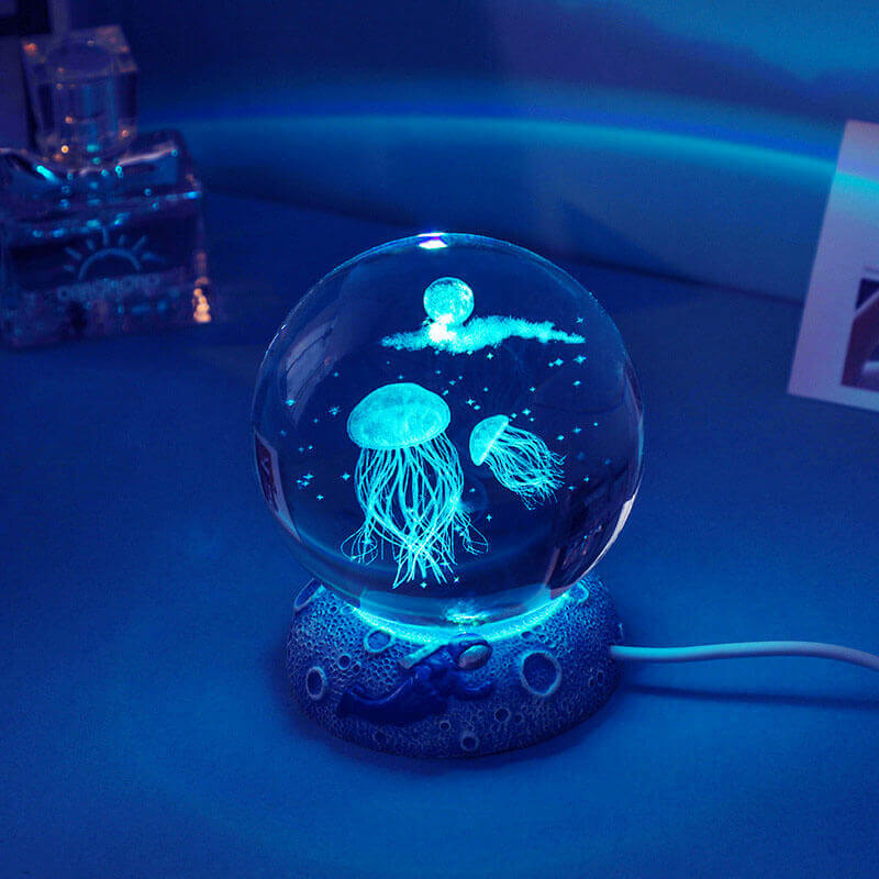 Colorful Ocean Crystal Globe Table Lamp