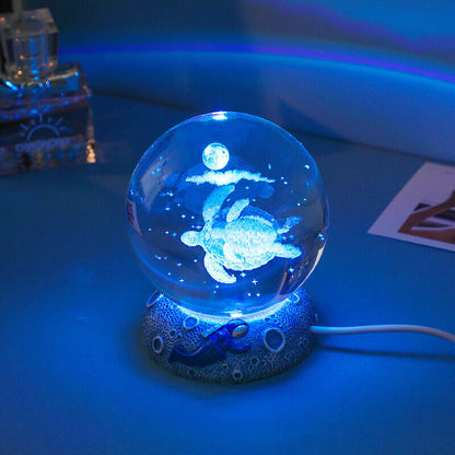 Colorful Ocean Crystal Globe Table Lamp