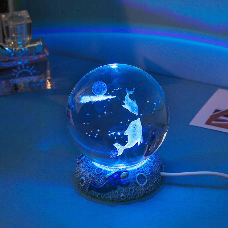 Colorful Ocean Crystal Globe Table Lamp