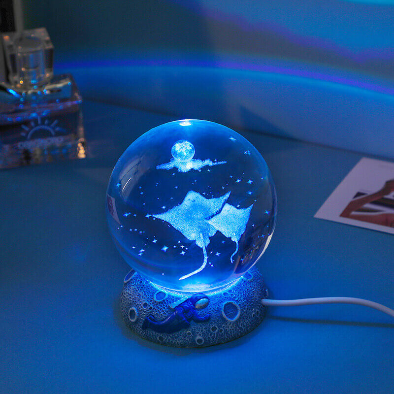 Colorful Ocean Crystal Globe Table Lamp