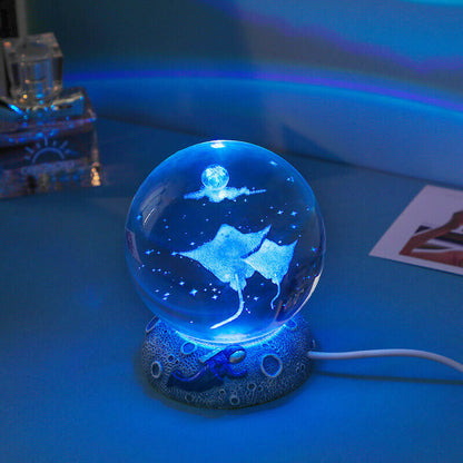 Colorful Ocean Crystal Globe Table Lamp