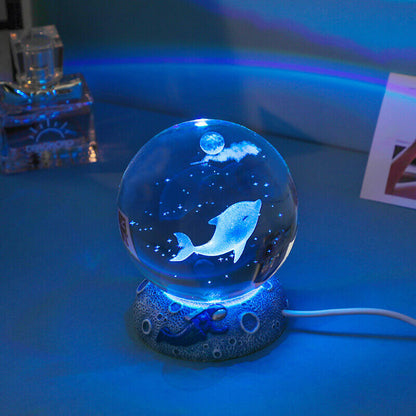 Colorful Ocean Crystal Globe Table Lamp