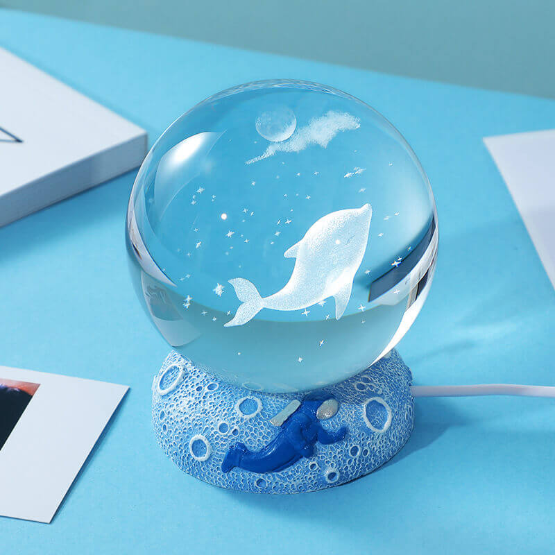 Colorful Ocean Crystal Globe Table Lamp