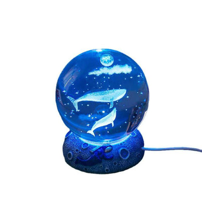 Colorful Ocean Crystal Globe Table Lamp