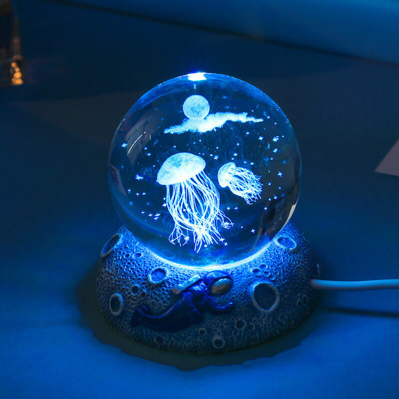 Colorful Ocean Crystal Globe Table Lamp - Cofik