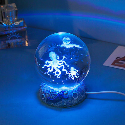 Colorful Ocean Crystal Globe Table Lamp