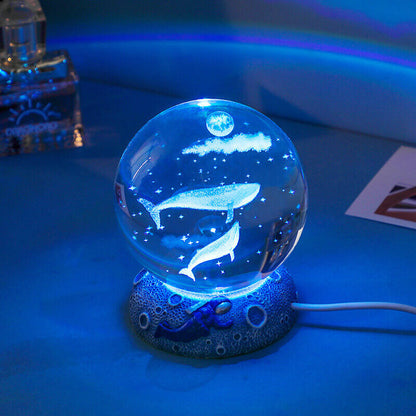 Colorful Ocean Crystal Globe Table Lamp