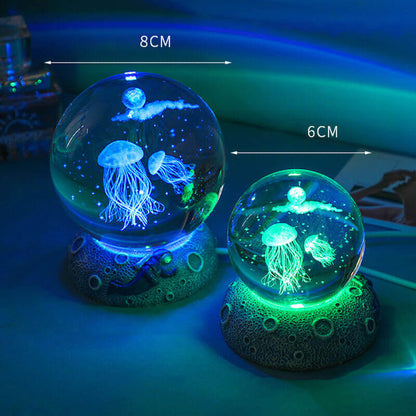 Colorful Ocean Crystal Globe Table Lamp