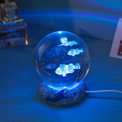 Colorful Ocean Crystal Globe Table Lamp