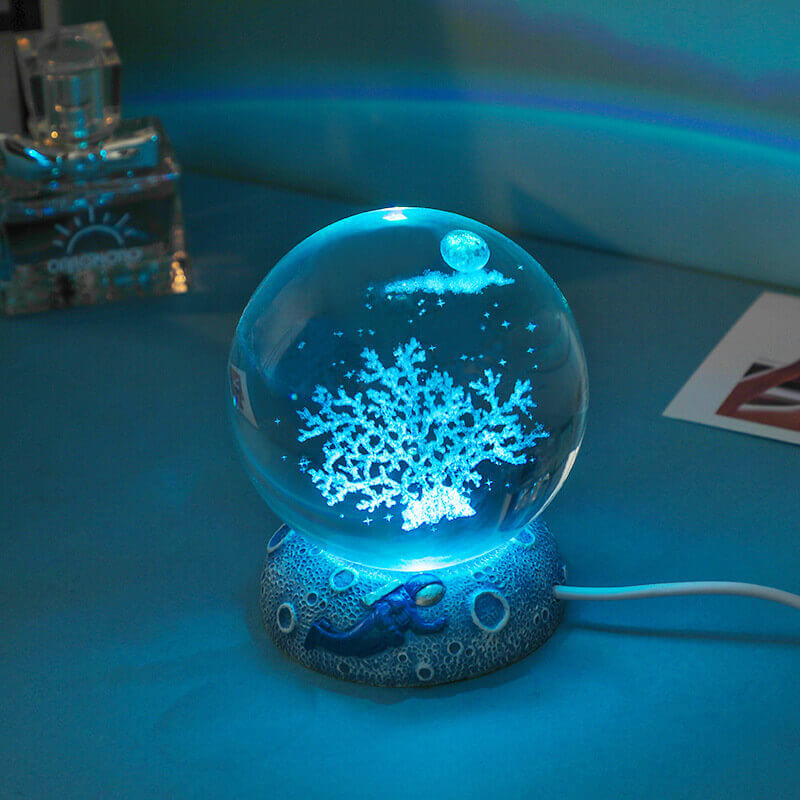 Colorful Ocean Crystal Globe Table Lamp