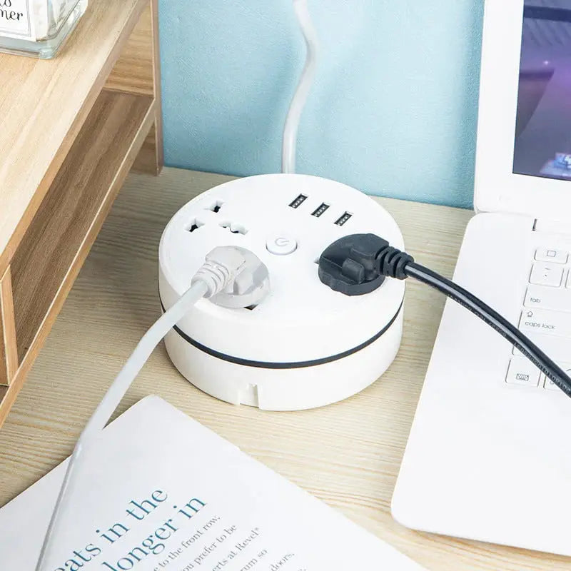Compact Power Strip with USB and Retractable Cord - Cofik