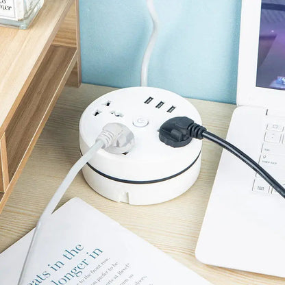 Compact Power Strip with USB and Retractable Cord - Cofik