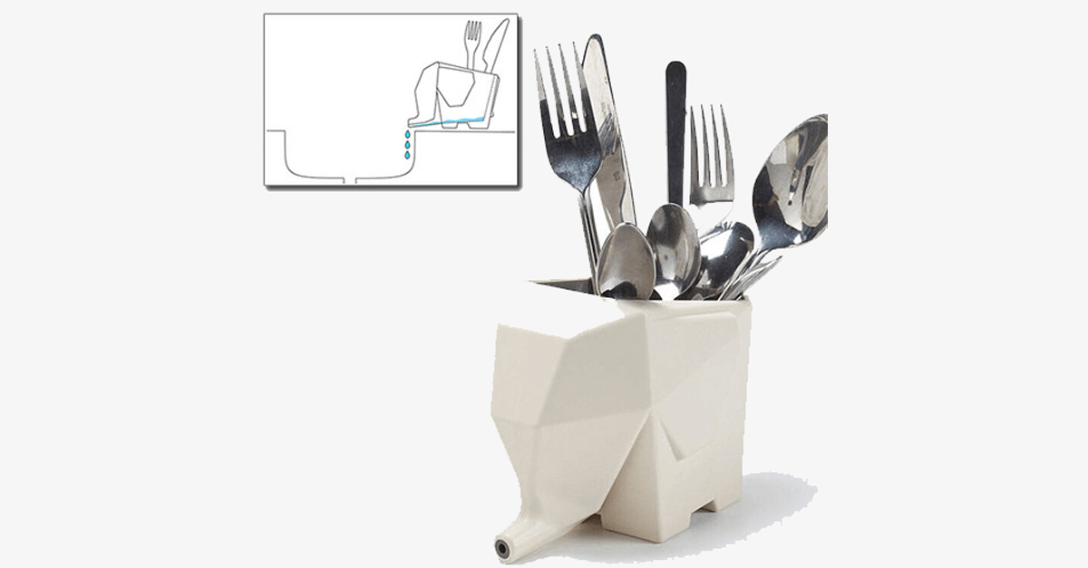 Cofik | Elephant Dish Tray - Easy Water Drain Container - Cofik