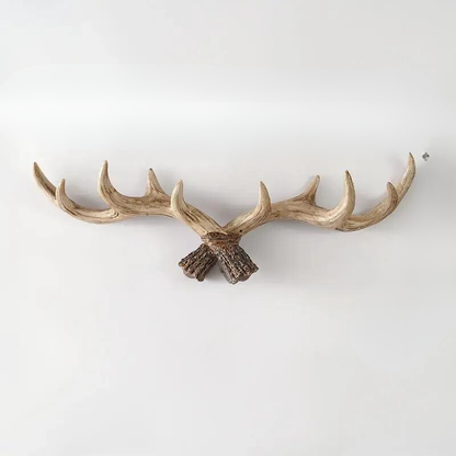 Rustic Wooden Antler Coat Hook Wall Rack