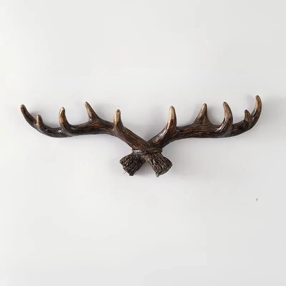 Rustic Wooden Antler Coat Hook Wall Rack