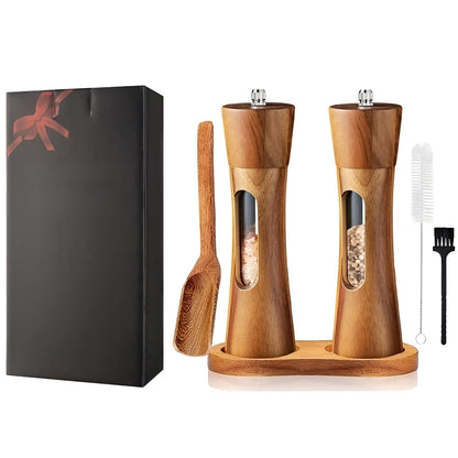 Classic Wooden Spice Mill Set