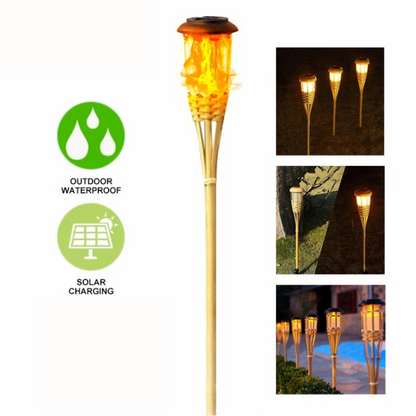 Outdoor Solar Powered Flame Lights Set