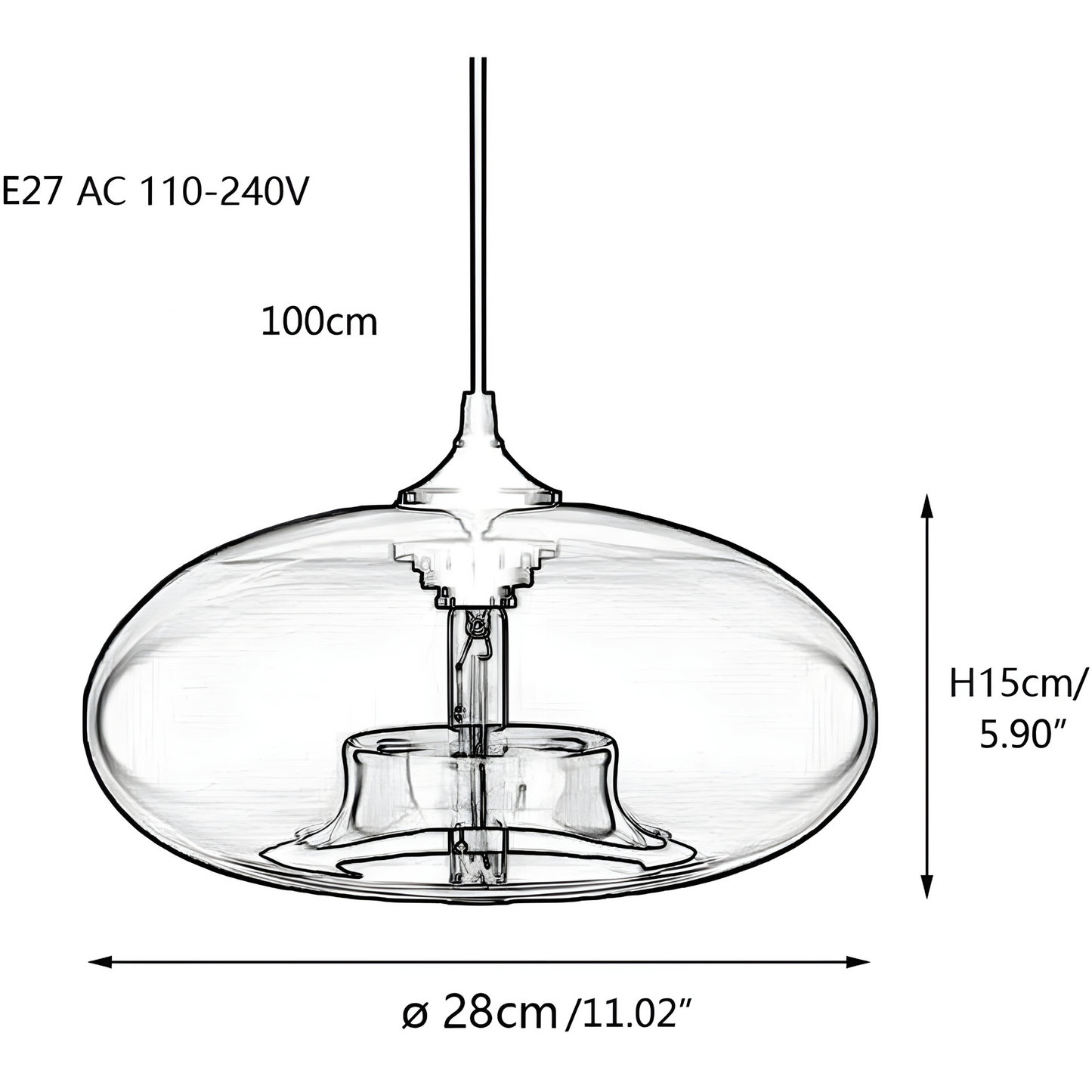 Stylish Glass Hanging Light